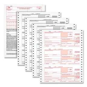 "Four-Part 1099-Nec Continuous Tax Forms, 8.5 X 11, 2/page, 24/pack | Bundle of 5 Packs"