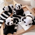 thumbnail image 4 of OOOUM Cute 3D Plush Panda Crew Socks Striped Soft Stretch Knit Mid Calf Socks Cute Womens Socks White, 4 of 9