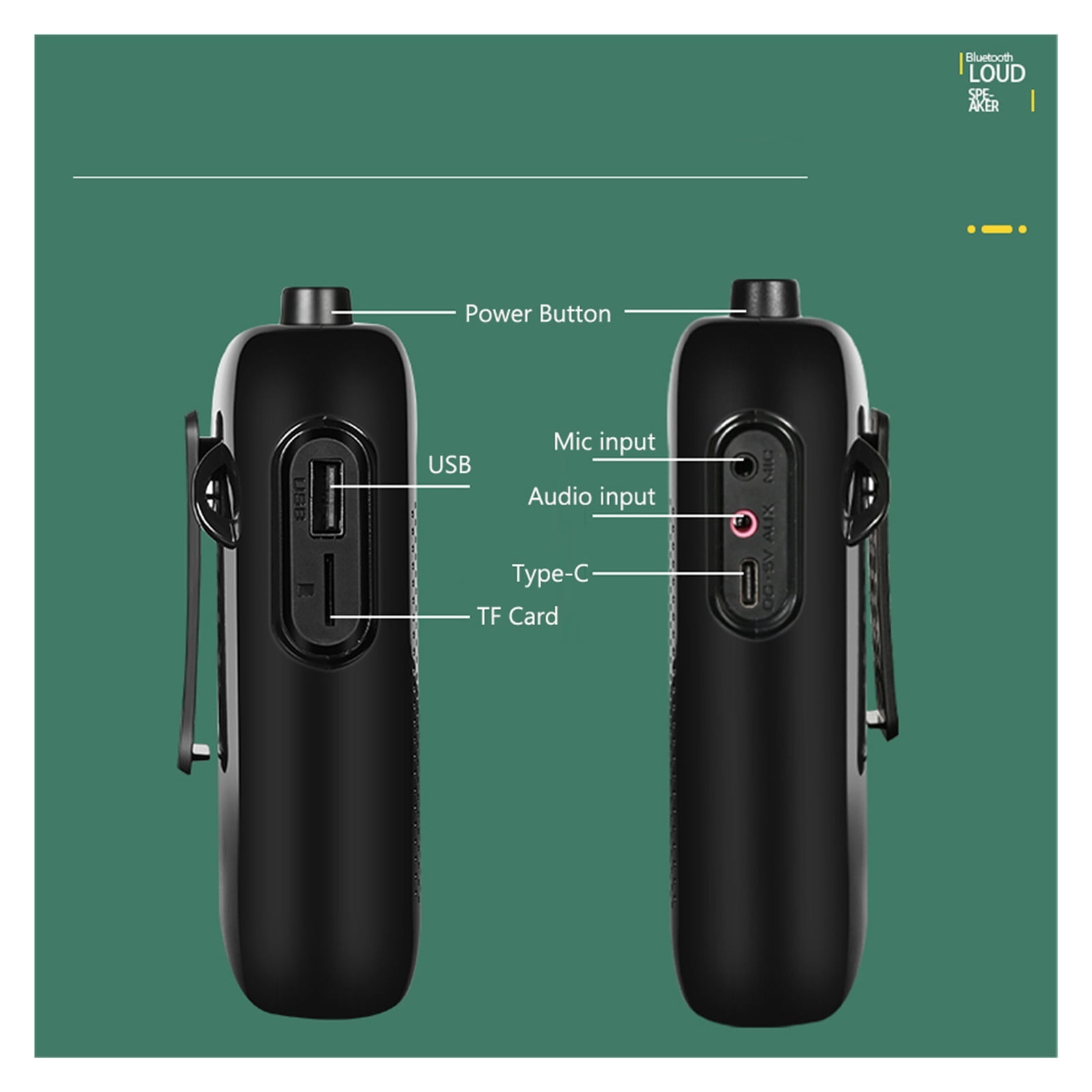 20W Voice Amplifier With UHF Wireless Microphone For Professor Teaching Lecture Tour Guide Meeting Portable Megaphone Speaker ,Powerful Voice Amplifier