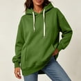thumbnail image 5 of Perfectbot Women's Drop Shoulder Drawstring Hoodie, Long Sleeve Kangaroo Pocket Sweatshirt Fall Wear, 5 of 8