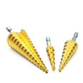thumbnail image 4 of Pagoda Drill 4-12 4-20 4-32 Hexagonal Handle Straight Slot Three-Piece Set Hole Reamer Step Drill Step Drill, 4 of 5
