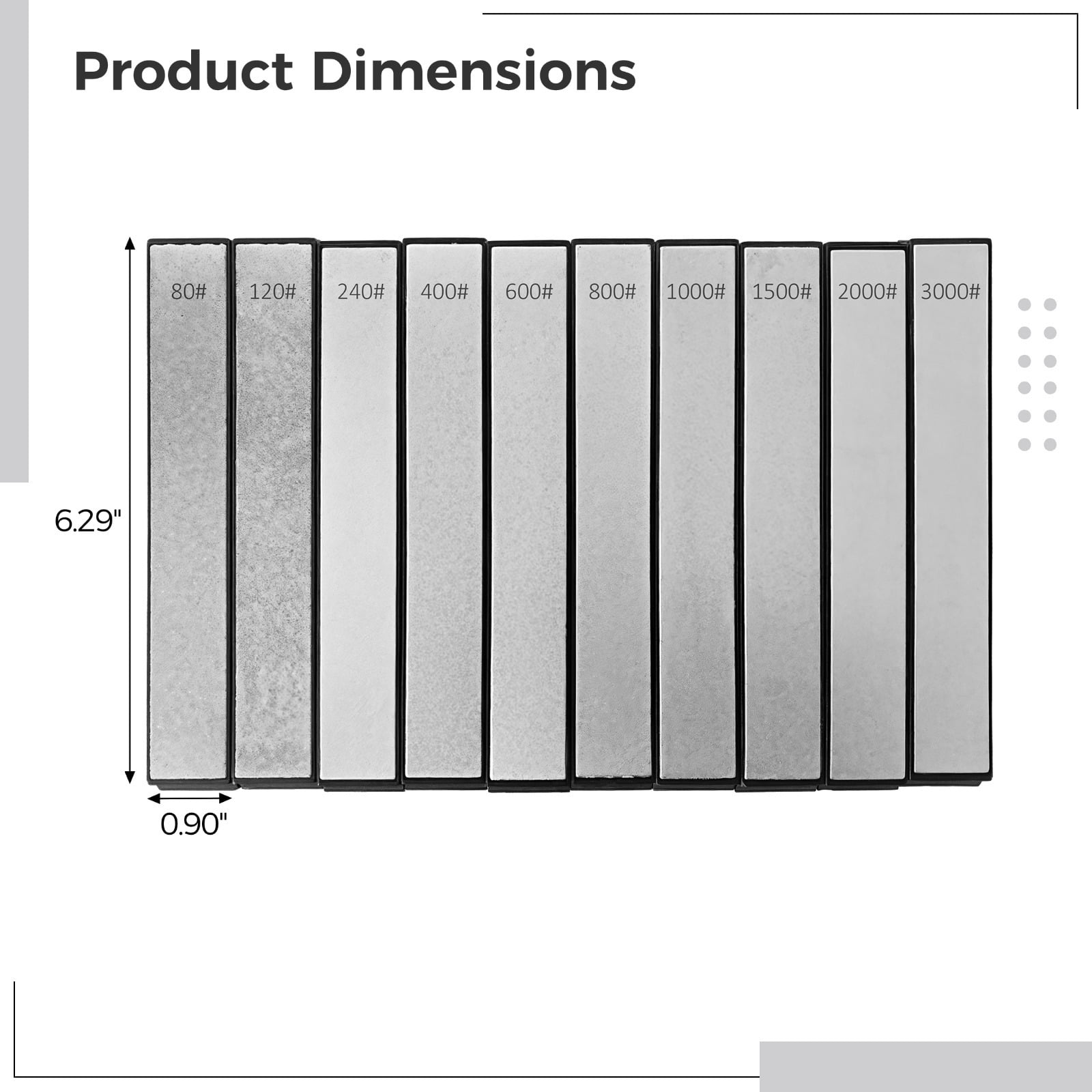 10 Pcs Diamond Sharpening Plate Set - 80/120/240/400/600/800/1000/1500/2000/3000 Grit Sharpening Stones,Knife Sharpeners with a Plastic Base - No Oil or Water Needed