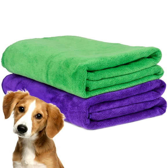 2Pcs Pet Bath Towel Large Ultra Absorbent Pet Towel Dog Bath Dry Towel