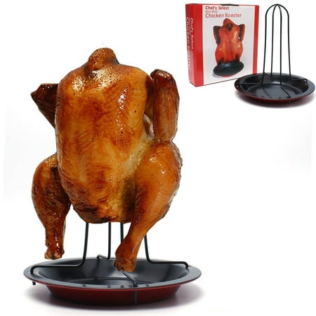 Chicken Duck Holder Rack Grill Stand Roasting For BBQ Rib Non Stick Carbon