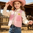 thumbnail image 6 of Bovxnpu Girls Outwear Jackets Western Denim Fringe Vests Holiday Jacket Outfits, 6 of 8