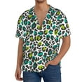 thumbnail image 3 of Haiem Green Leopard Men's Casual Shirts Short Sleeve Button Down Shirts Fashion Textured Summer Beach Shirt-4X-Large, 3 of 7