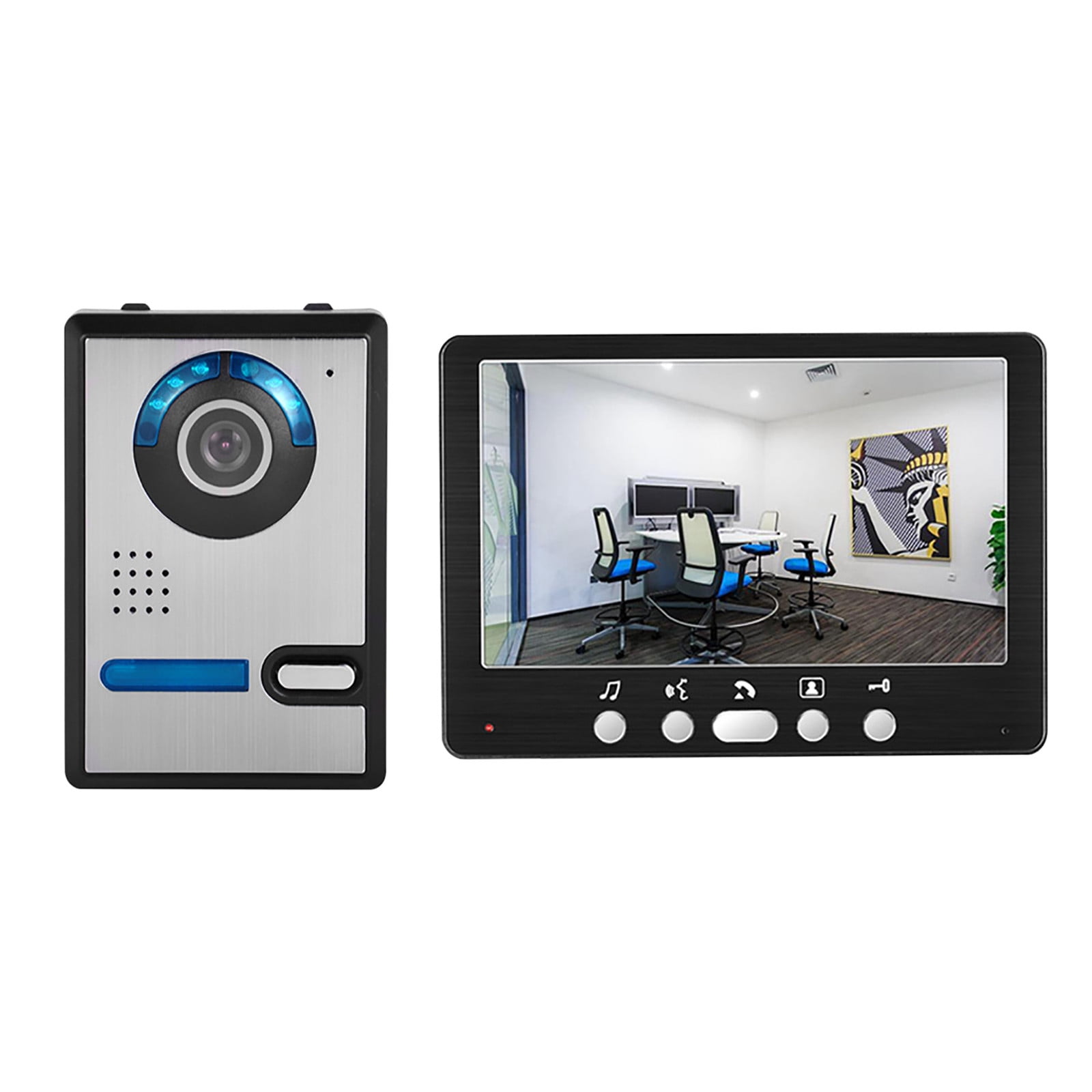 7-inch Wired Video Doorbell Villa Home Building Set Two-way Intercom System Night Vision Infrared