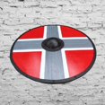 thumbnail image 3 of Viking round wooden shield, Medieval shield with metal shield boss, Custom shield for reenactment battles, Summer Sale, 3 of 3