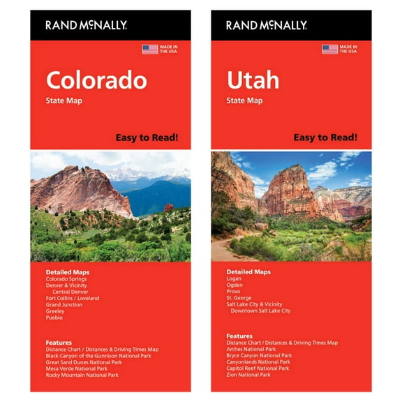 Rand McNally State Maps: Colorado and Utah (2 Maps)