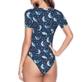 thumbnail image 3 of Uemuo Sea Sharks Pattern Women's One Piece Short Sleeve Swimsuit Rash Guard Surfing Modest Quick-drying Swimsuit Beach Essentials-XX-Large, 3 of 9