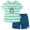 Green / blue, variant on Bluey T-Shirt and French Terry Denim Shorts Outfit Set Newborn to Little Kid