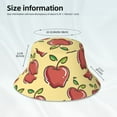 thumbnail image 3 of Yiaed Apple Print Reflective Stripe Bucket Hat Unisex Funny Outdoor Fisherman Cap Beach Sun Hat, 3 of 5