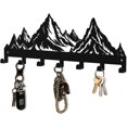 thumbnail image 1 of Key Holder Wall Mounted Key Hooks, Black Metal Key Rack Hooks, Mountain Theme Wall Decoration Hooks, with 7 Hooks, Applicable to Front Doors, Lobby,Corridor, Offices (12 "X 5.47"), 1 of 7