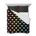 thumbnail image 7 of Quilts Full Size Bedding Set, Colorful Polka Dot Lightweight Quilted Comforter, Cartoon Watercolor Geometric Black Soft Reversible Bedspread Coverlet with Pillow Covers for All Season, 78" x 90", 7 of 7