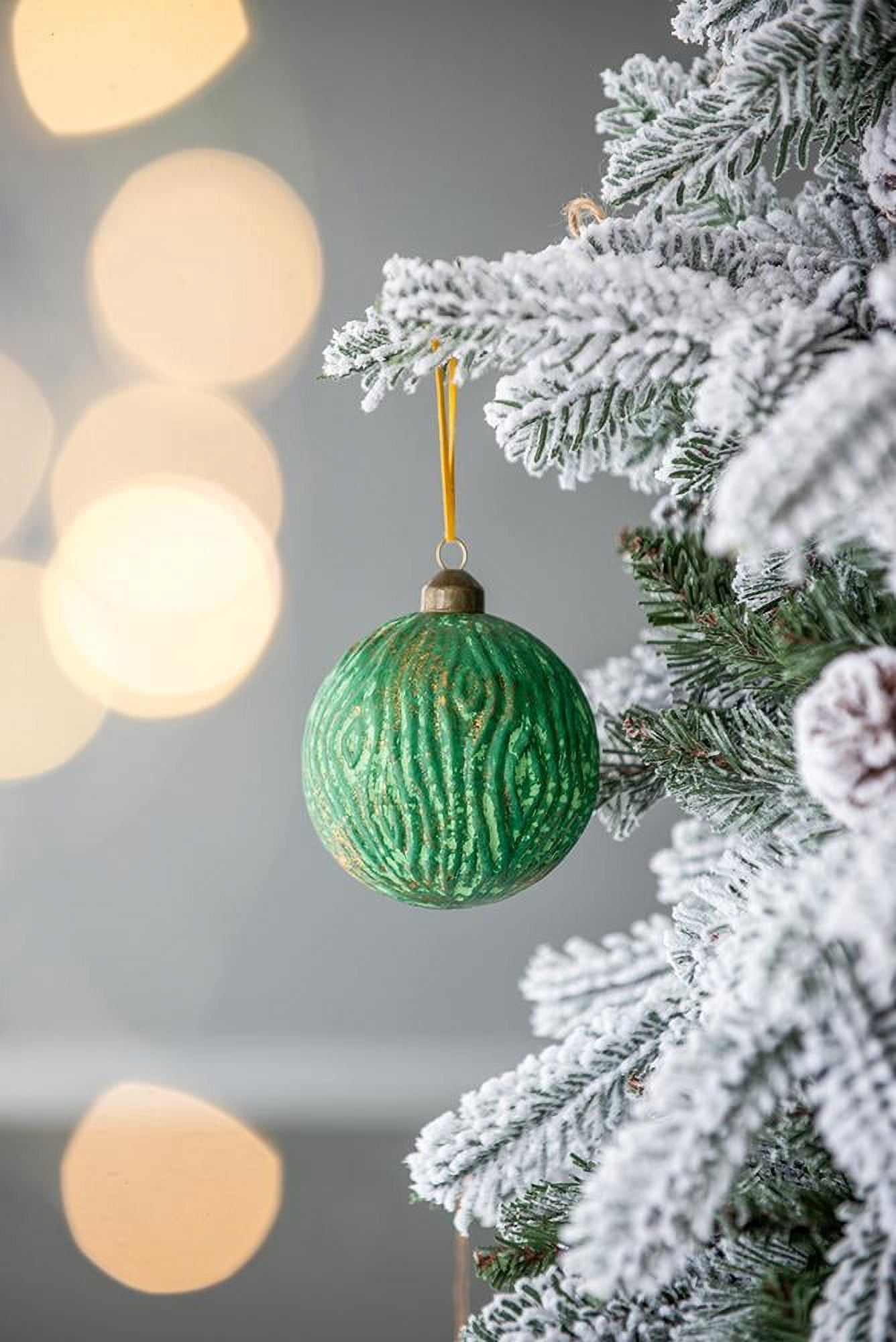 Set of 6 Glass Christmas Ball Ornaments with Glitter and Painting Design by Riccardo Tree Decor
