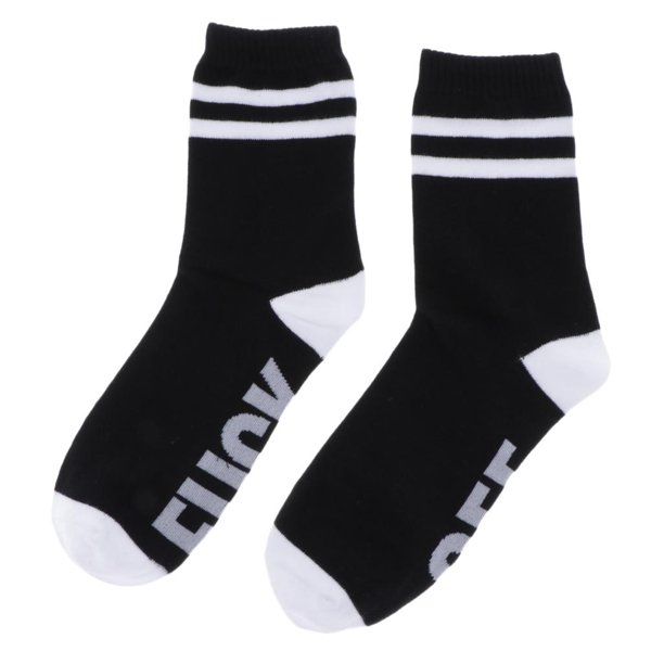 Calcetines novedosos con letras Off, calcetines de algodón para la tripulación, calcetines deportivos casuales unisex Blanco