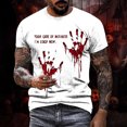 thumbnail image 2 of toraway Chemises pour Hommes Manches Longues Graphique Été Chemise de Fête Imprimée Taches de Sang Manches Longues Col Rabattu TTTG, 2 of 4