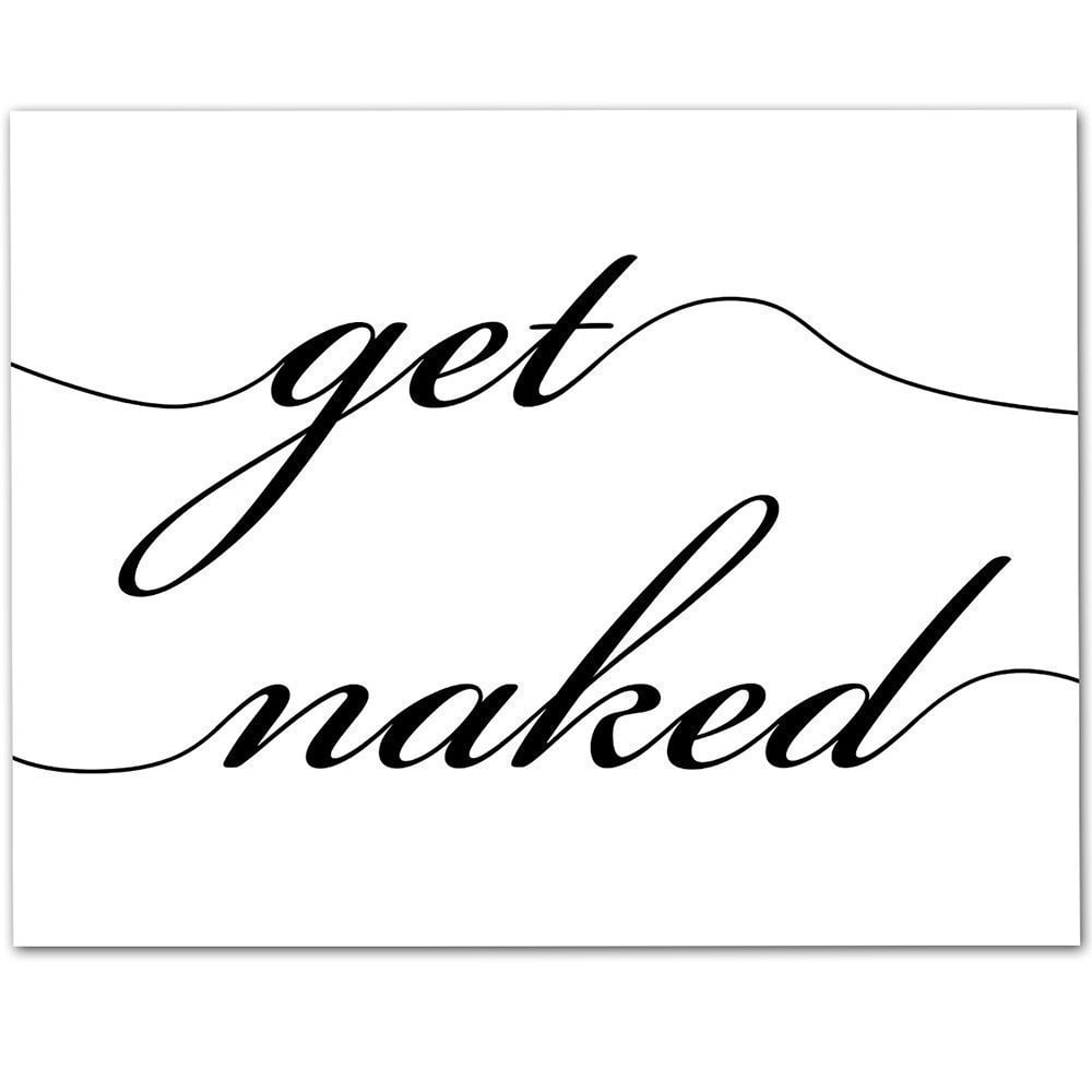 Get Naked Blue Bathroom Humour Funny Quote Decor Sign Plaque Art Print 5" x 7" 