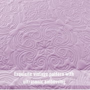 Exclusivo Mezcla Oversized King Quilt Bedding Set, Lightweight Vintage California Cal King Size Quilts with Pillow Shams, Soft Bedspreads Coverlets for All Seasons (112x104, Lilac)