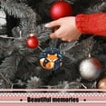 thumbnail image 5 of Cute Cartoon Foxes In The Forest With Blue Leaves And Orange Flowers - Christmas Ornament Xmas Keepsake Ceramic Ornaments Holiday Decorations for Tree Christmas Gift Ideas 2.95in, 5 of 6