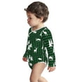 thumbnail image 3 of Xecao Christmas tree green plaid Print Baby unisex-baby Cotton Long-sleeve Bodysuits-3 Months, 3 of 6