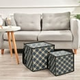 thumbnail image 6 of Home Organizer Foldable Fabric Storage Bin With Handle Vintage Plaid, 6 of 7