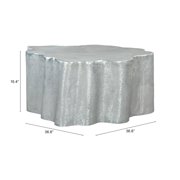 Kortha Coffee Table Antique Silver Coffee Table, Modern Style, Rubber feet help prevent floor scratches, Aluminum, Indoor Living