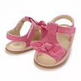 thumbnail image 2 of Otqutp Toddler Flat Sole Footwear Baby Girls Sandals Ruffle Bowknot Premium Soft Sole Anti Slip Open Toe Breathable Summer Outdoor Flat Shoes for Summer, 2 of 8