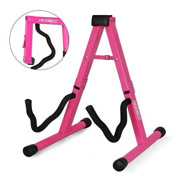 5 Core Guitar Stand A Frame Shape w Soft Foam Arm Non Slip Rubber for Acoustic Electric Bass