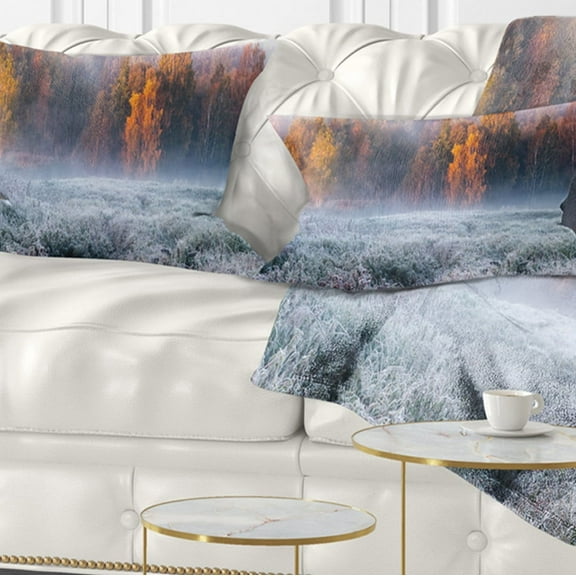 Designart 12" x 20" White Polyester Throw Pillow