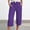 Rose Gold#501, variant on Bovemsi 2025 Women's High Waist Bubble Textured Linen 3/4 Cropped Trousers - Lightweight Summer Pants with Pockets, Beige, L