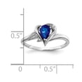 thumbnail image 2 of Primal Gold 14 Karat White Gold 6x4mm Pear Sapphire and Diamond Ring, 2 of 3