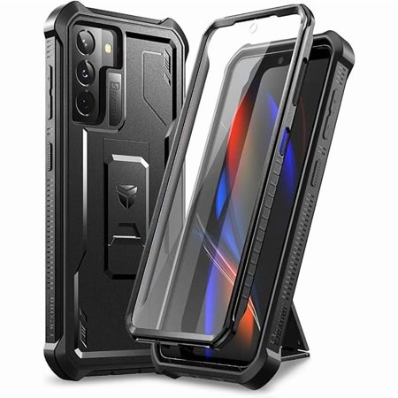 can for Samsung Galaxy S21 Case, [Built in Screen Protector and Kickstand] Heavy Duty Military Grade Protection Shockproof Protective Cover for Samsung Galaxy S21 5G, 6.2 inch Black