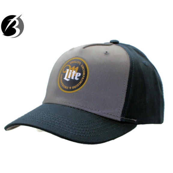 Miller Lite H3 Hat Navy & Charcoal Cap Printed Logo Adjustable
