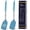 Blue, variant on Silicone Spatula Set of 2 Heat-Resistant 600°F & BPA-Free Kitchen SaptulaTurner with Stainless Steel Handles, Slotted & Solid Spatulas for Nonstick Cookware, 13.7 Inch, Black