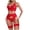 Red, variant on Women's Lace Nightgown Set Solid Color Mesh Sling Underpants with G-String for Women Comfortable Sleepwear for Honeymoon and Romantic Nights