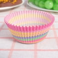 thumbnail image 3 of FELTECHELECTR 100 envoltorios para cupcakes resistentes al aceite, moldes de papel de colores arcoíris para cupcakes, envoltorios para postres, soporte para pasteles resistente a la grasa., 3 of 6