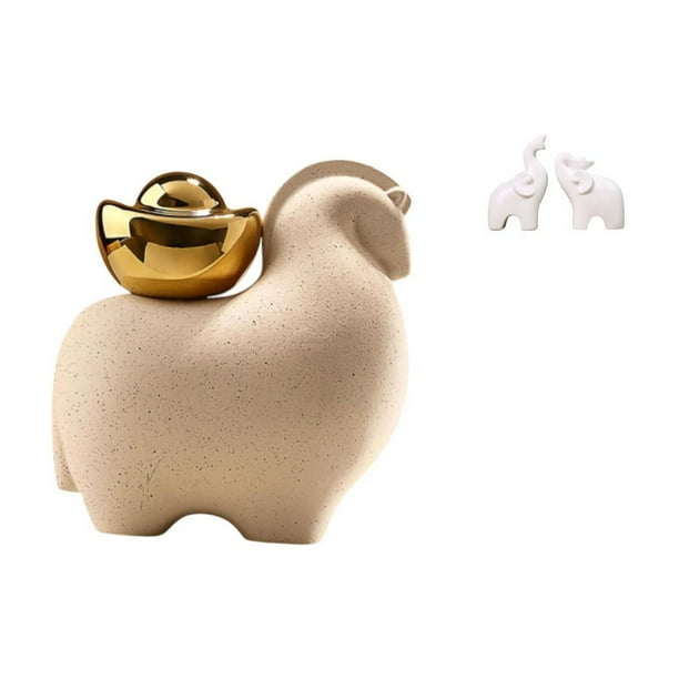 Mini estatua de animal,Mini estatua de animal para decoración del hogar,manualidades artísticas,Escultura de animales de cerámica de diseño creativo,Escultura de elefante,Esculturas de