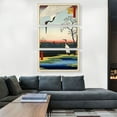 thumbnail image 2 of ARTCANVAS Two Red-Crowned Cranes 1857 Canvas Art Print by Utagawa Hiroshige - Size: 60" x 40" (1.50" Deep) (3-Piece), 2 of 9