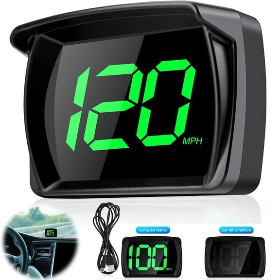 Universal Speedometer Display, GPS Head Up Display, High Definition Digital HUD Drive Speed, Extra Large Fonts for All Cars, Bikes, Motors, etc
