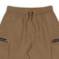 thumbnail image 5 of Men's Cargo Shorts with Multi-Pockets - Big & Tall Casual Drawstring Shorts, Lightweight Summer Streetwear with Zipper Pockets, Elastic Waist Workout Jogger Shorts Bronze XXXL, 5 of 6