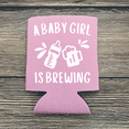 thumbnail image 2 of Baby Announcement Can Coolers, A Baby Is Brewing, Welcoming Baby Coolies, Baby Shower Party Gift and Favor Ideas (Bubble Gum), 2 of 2