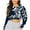 Navy, variant on YUGYXL Women's Cropped Pullover Trendy Flower Print Fall Sweatshirts Y22K Long Sleeve Sweatshirt Blouses Sky Blue XL