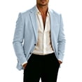 thumbnail image 3 of Tqyyweavej Men's Blazers Slim Fit Two Button Business Casual Suit Jacket Long Sleeve Notch Lapel Suit Sports Coat with Faux Flap Pockets, 3 of 10