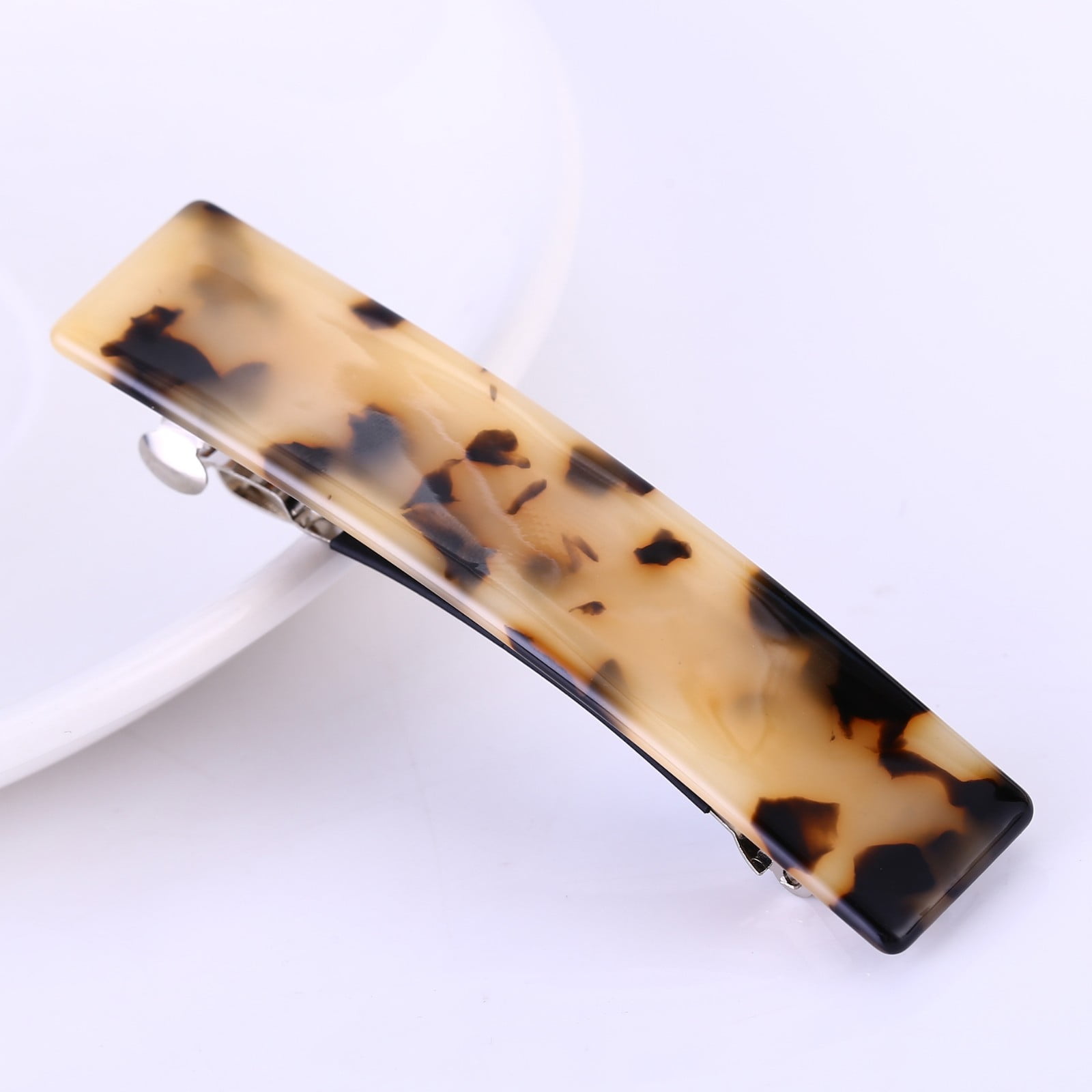 Leopard Print Acetate Spring Clip Large Top Hair Clip Long Horizontal Hairpin for Women Japanese Korean Style Ponytail Clip Hair Accessories