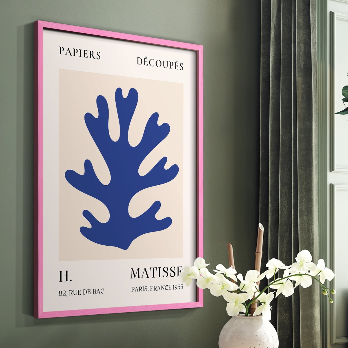 Matisse CLVII Framed Print in Pink Solid Wood 11 x 14 Framed Print