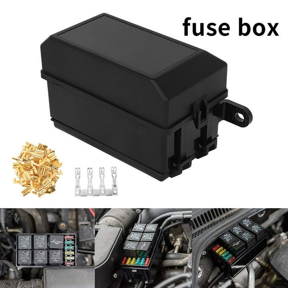 AMERTEER 12V Fuse Relay Box Fuse Relay Carrier  Box Of 6 Relays 5 Road For Off-Road Truck Suv Auto Car