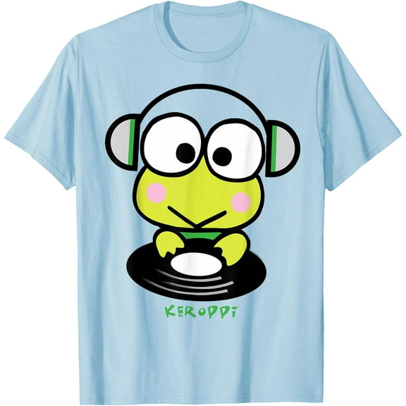 Keroppi DJ Record Spin DTG Print Unisex T-Shirt