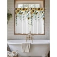 thumbnail image 4 of Sunflower 2 Panel Kitchen Curtains for Windows, Yellow Floral Eucalyptus Leaves Watercolor Bathroom Privacy Curtain, Home Décor Window Treatment for Bedroom/Living Room 55"x45", 4 of 6