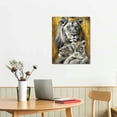 thumbnail image 3 of Nawypu  Royal Lion Kings Family Wall Art Decor Grey and Gold Lion King and Queen Portrait Canvas Print Africa Animal Lion and Lioness Artwork Poster for Home Decor, 3 of 5